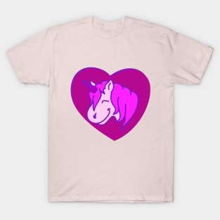 Einhorn Herz rosa T-Shirt